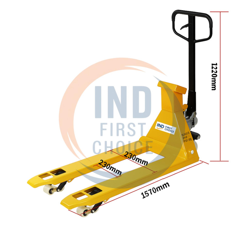 IND FIRST CHOICE Digital Weighing Scale Pallet Truck, Heavy Duty Hydraulic Hand Pallet Jack with Digital Screen, PU Wheels, 5.5 Ton Capacity
